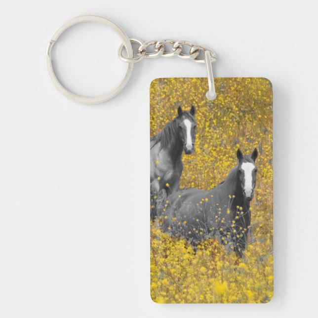 Mustard and Horses Key Ring (Front)