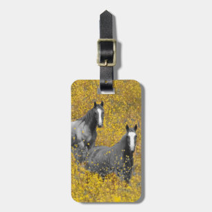 Mustard and Horses Luggage Tag