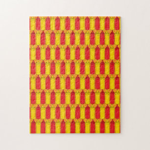 Mustard and Ketchup Yellow and Red Jigsaw Puzzle