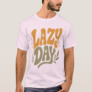 Mustard And Sage Lazy Day Art T-Shirt