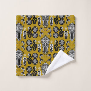 Mustard Anglo Saxon Art Print Bath Towel Set