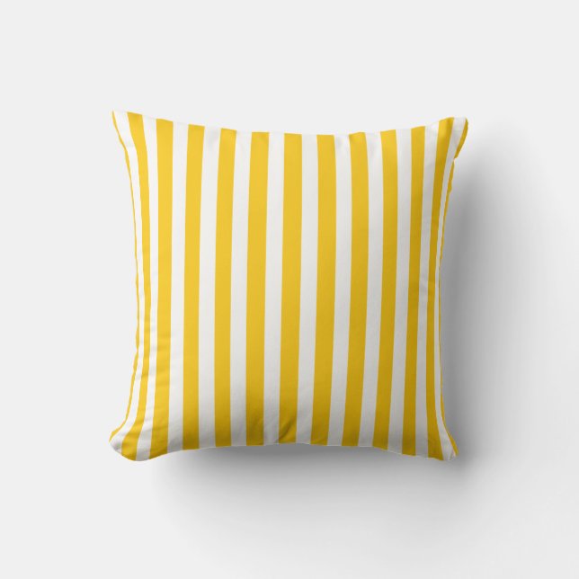 Mustard Autumnal Stripes Cushion (Front)