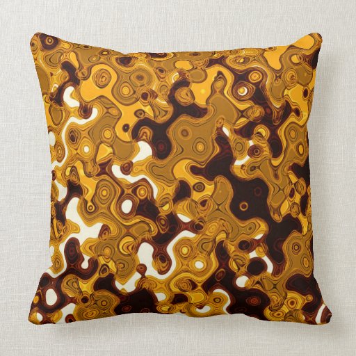 Image of Mustard & Burgundy Cotton Throw Pillow 20" x 20"