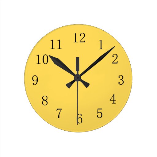 Image of Mustard Colour Yellow Kitchen Wall Clock