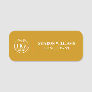 Mustard Custom Business Logo Employee Magnetic Name Tag