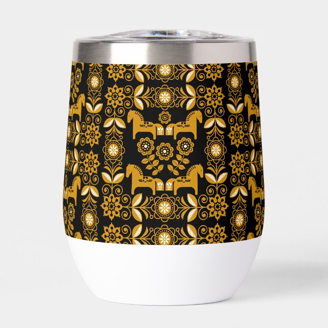 Mustard Dala Swedish Horse Print (Front)