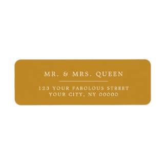 Mustard Elegant Classic Simple Return Address