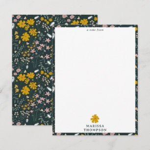 Mustard Floral Beetles & Bees Bohemian Wildflowers Card