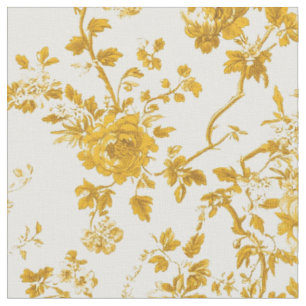Mustard Floral Branches Fabric