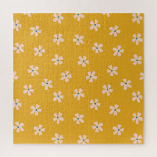 Mustard floral: vintage ditsy blender jigsaw puzzle