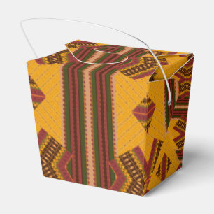 Mustard Gold Geometric Pattern Favour Box