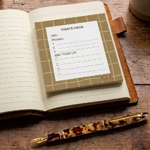 Mustard Grid Daily Priority Checklist Insert Post-it Notes
