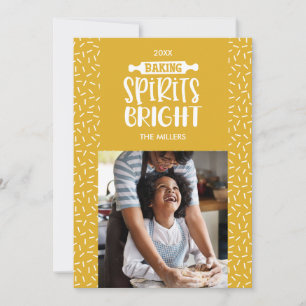 Mustard Holiday Baking Spirits Bright Photo Card