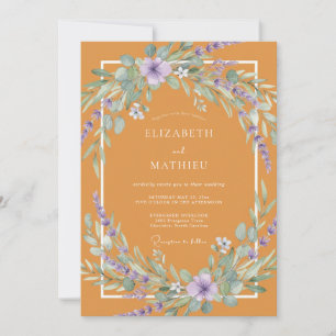 Mustard Lavender Wildflower Wedding Invitation