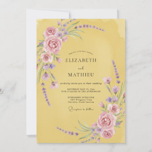 Mustard Lilac Vine Wedding Invitation