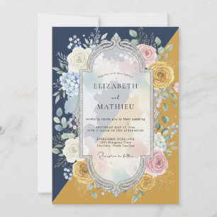 Mustard Midnight Painted Wedding Invitation