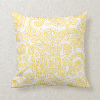 Mustard Paisley Floral Swirl Cushion