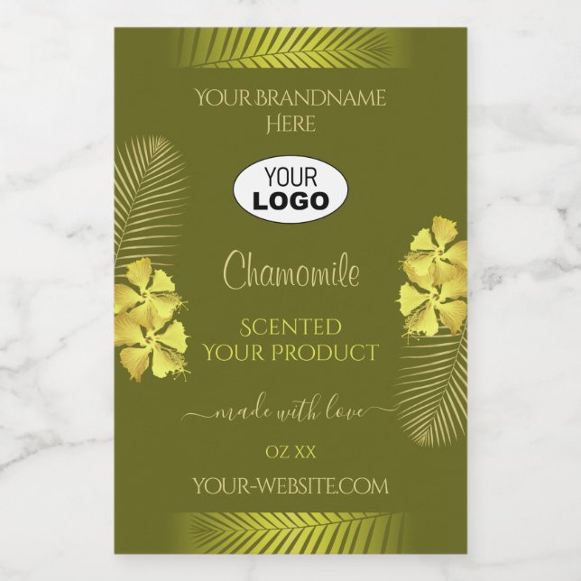 Mustard Product Labels Yellow Hawaii Flowers Logo (Single Label)
