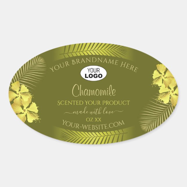 Mustard Product Labels Yellow Hawaii Flowers Logo (Front)