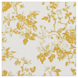 Mustard Rose Toile Fabric