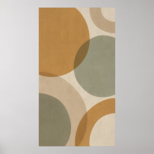 Mustard Sage Circle Abstract Poster