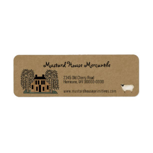Mustard Saltbox House Editable Return Address