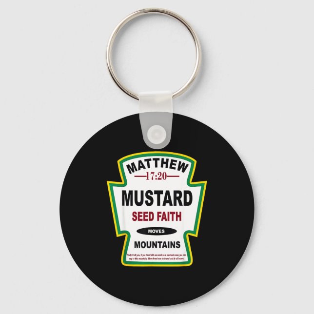 Mustard Seed Faith Matthew 17_20 Christian Condime Key Ring (Front)