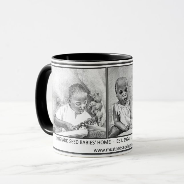 MUSTARD SEEDS GROW – MUG DESIGN BY KATHY MORROW (Front Left)