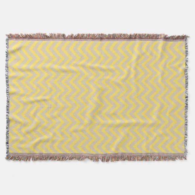 Mustard Spice Moods Chevrons Throw Blanket (Front)