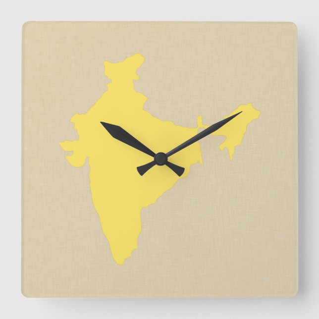Mustard Spice Moods India Square Wall Clock (Front)