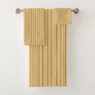 Mustard Stripe Pattern Bath Towel Set