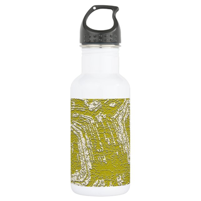 Mustard Tortoise Shell abstract print by LeahG 532 Ml Water Bottle (Front)