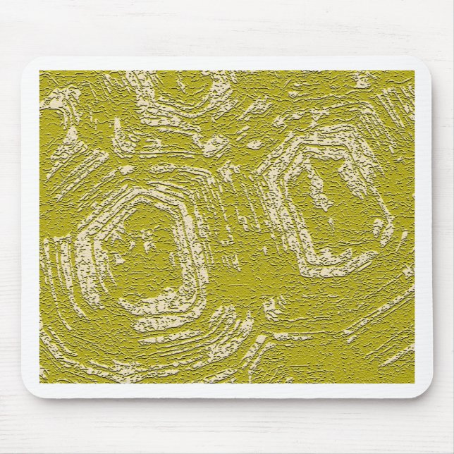 Mustard Tortoise Shell abstract print by LeahG Mouse Mat (Front)