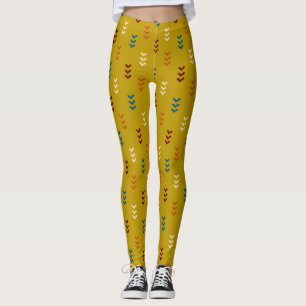 Mustard Tribal Arrow Ethnic Summer  Leggings