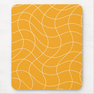 Mustard white pattern art mouse mat