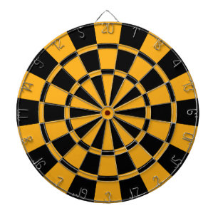 Mustard Yellow And Black Dartboard