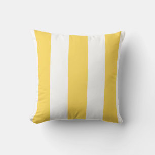 Mustard Yellow And White Stripes Cushion
