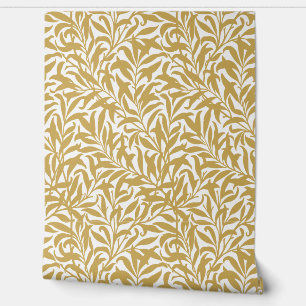 Mustard Yellow and White Willow Bough Wallpaper