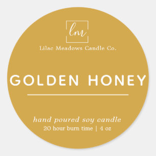 Mustard Yellow Boho Round Candle Label