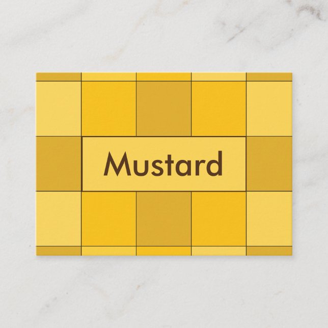 Mustard Yellow Chequerboard  Business Card (Front)