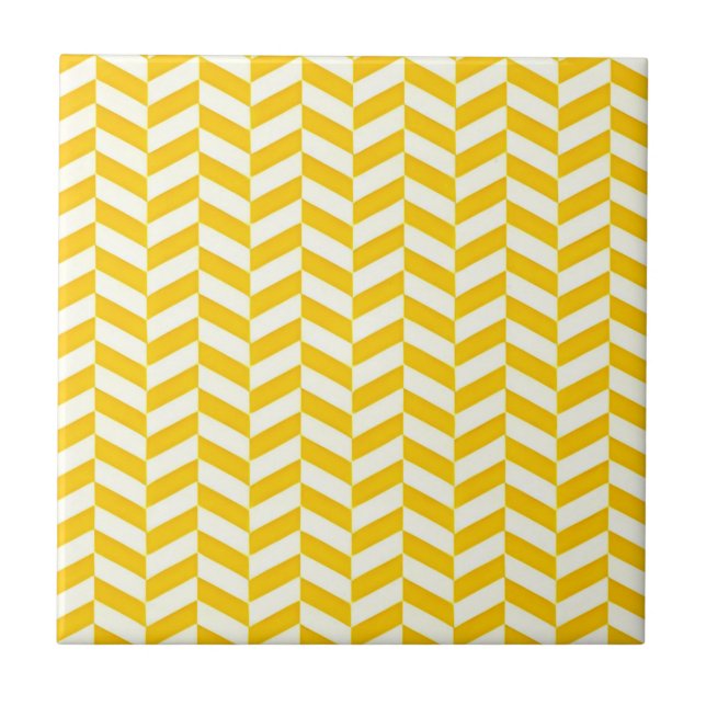 mustard yellow contemporary floral motifs tiles (Front)