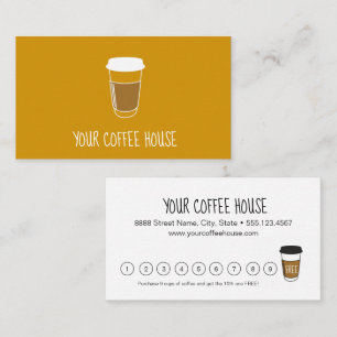 Mustard Yellow Custom Coffee House Loyalty Card