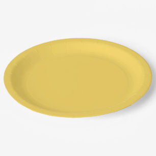 Mustard Yellow Dark Yellow Colour Solid Background Paper Plate