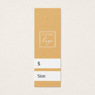 Mustard yellow DIY price hang tag with custom logo