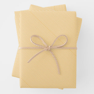 Mustard Yellow Elegant, Classic Warm Colour Stripe Wrapping Paper Sheet