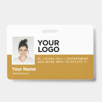 Mustard Yellow Employee Modern Photo ID Security