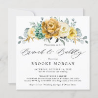 Mustard Yellow Floral Sage Green Brunch and Bubbly