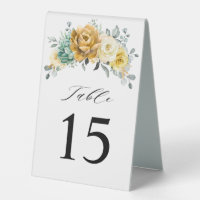 Mustard Yellow Floral Sage Greenery Modern Wedding