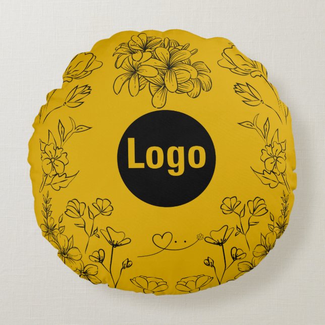 Mustard Yellow Flowers Design Pillow (Front)