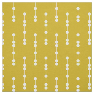 Mustard Yellow Geometric Dots Pattern Fabric